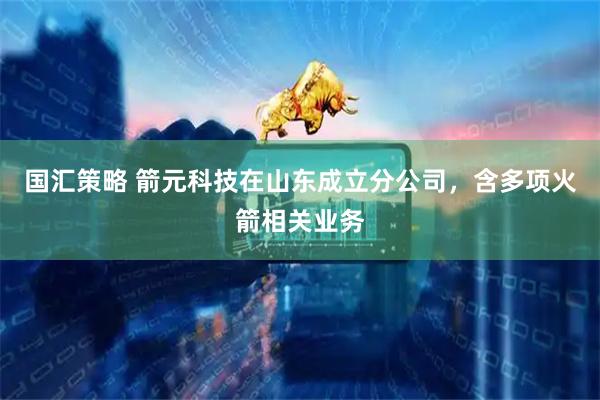国汇策略 箭元科技在山东成立分公司，含多项火箭相关业务